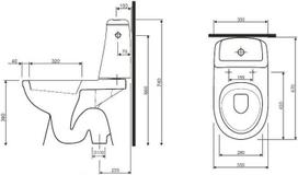 pastatomi unitazas - Unitazas Kolo Solo, su dangčiu, 355x670 mm - 2 nuotrauka