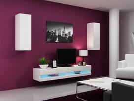 40 tv stovas - Cama Meble Vigo New 180 TV Stand White/White Gloss - 2 nuotrauka