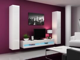 40 tv stovas - Cama Meble Vigo New 180 TV Stand White/White Gloss - 4 nuotrauka