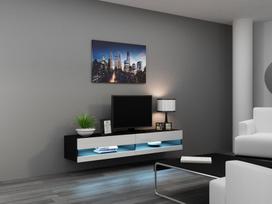 Cama Meble Vigo New 180 TV Stand Black/White Gloss