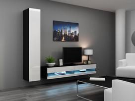 40 tv stovas - Cama Meble Vigo New 180 TV Stand Black/White Gloss - 2 nuotrauka