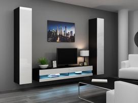 40 tv stovas - Cama Meble Vigo New 180 TV Stand Black/White Gloss - 4 nuotrauka