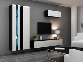 40 tv stovas - Cama Meble Vigo New 180 TV Stand Black/White Gloss - 5 nuotrauka
