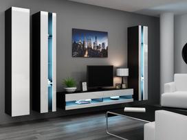 40 tv stovas - Cama Meble Vigo New 180 TV Stand Black/White Gloss - 6 nuotrauka