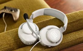 jbl ausiniai - JBL Quantum 100 Gaming Headset White (Baltos) - 2 nuotrauka