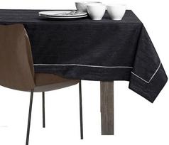 juoda staltiese - AmeliaHome Gaia Tablecloth PPG Black 140x240cm - 5 nuotrauka