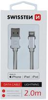 lightning mfi - Swissten Textile Fast Charge USB To Apple Lightning Cable 2m Silver - 2 nuotrauka