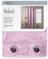 AmeliaHome Velvet Curtains Pink 140x270cm