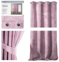 velvet uzuolaidos - AmeliaHome Velvet Curtains Pink 140x270cm - 3 nuotrauka