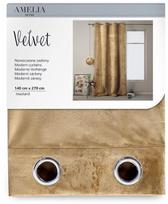 AmeliaHome Velvet Curtains Mustard 140x270cm