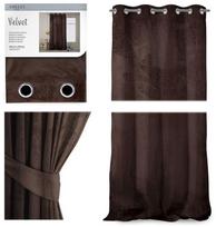 velvet uzuolaidos - AmeliaHome Velvet Curtains Dark Brown 140x270cm - 3 nuotrauka