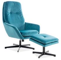 Pirkti Signal Meble Ford Velvet Chair With Footrest Turquoise - Photo 1