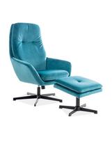 Pirkti Signal Meble Ford Velvet Chair With Footrest Turquoise - Photo 2