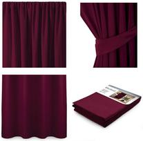 naktines uzuolaidos blackout - AmeliaHome Pleat Blackout Curtains Wine 140x245cm - 2 nuotrauka