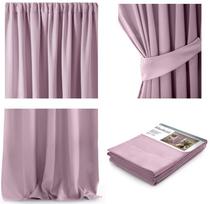 naktines uzuolaidos blackout - AmeliaHome Pleat Blackout Curtains Pink 140x270cm - 2 nuotrauka