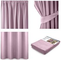 naktines uzuolaidos blackout - AmeliaHome Pleat Blackout Curtains Pink 140x245cm - 2 nuotrauka