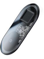 wireless charger baseus - Baseus Simple 2in1 Wireless Charger WXJK Transparent/Black - 3 nuotrauka