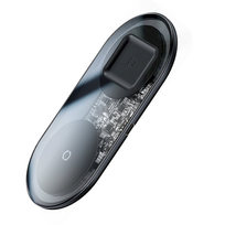 wireless charger baseus - Baseus Simple 2in1 Wireless Charger WXJK Transparent/Black - 7 nuotrauka