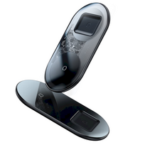 wireless charger baseus - Baseus Simple 2in1 Wireless Charger WXJK Transparent/Black - 8 nuotrauka