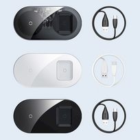 wireless charger baseus - Baseus Simple 2in1 Wireless Charger WXJK Transparent/Black - 9 nuotrauka