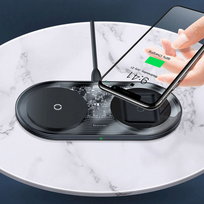 wireless charger baseus - Baseus Simple 2in1 Wireless Charger WXJK Transparent/Black - 11 nuotrauka