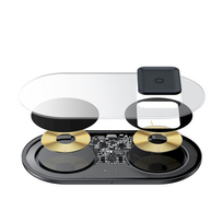 wireless charger baseus - Baseus Simple 2in1 Wireless Charger WXJK Transparent/Black - 14 nuotrauka
