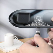 wireless charger baseus - Baseus Simple 2in1 Wireless Charger WXJK Transparent/Black - 15 nuotrauka