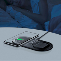 wireless charger baseus - Baseus Simple 2in1 Wireless Charger WXJK Transparent/Black - 21 nuotrauka
