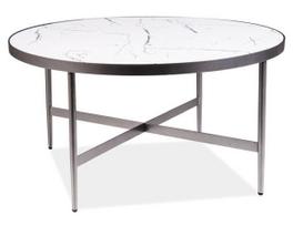 Kavos staliukas Signal Meble Dolores B White Marble/Grey, 800x800x420 mm