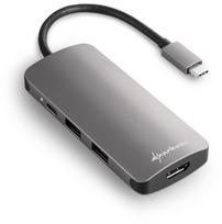 usb c 3 2 gen 2 kabelis - Sharkoon USB 3.0 Type-C Multiport Adapter Dark Gray - 2 nuotrauka