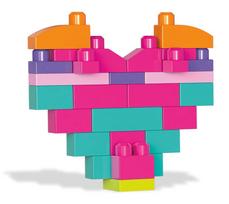 mega bloks - Mega Bloks First Builders Big Building Bag 60pcs Pink DCH54 - 7 nuotrauka