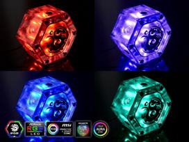 rgb lemputes - Bitspower Water Tank Hexagon RGB Add-On - 3 nuotrauka