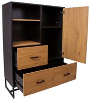 komoda 140 - Komoda Home4you Amsterdam 45035, juoda, 100x40x140 cm - 3 nuotrauka