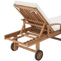 ciuzinys 195 - Gultas VLX Sun Lounger 48022, kreminės spalvos/medžio, 195 cm x 59.5 cm x 35 cm - 6 nuotrauka