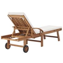 ciuzinys 195 - Gultas VLX Sun Lounger 48022, kreminės spalvos/medžio, 195 cm x 59.5 cm x 35 cm - 7 nuotrauka