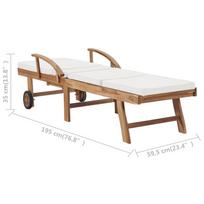 ciuzinys 195 - Gultas VLX Sun Lounger 48022, kreminės spalvos/medžio, 195 cm x 59.5 cm x 35 cm - 8 nuotrauka
