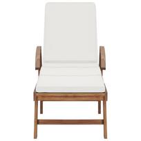 ciuzinys 195 - Gultas VLX Sun Lounger 48022, kreminės spalvos/medžio, 195 cm x 59.5 cm x 35 cm - 9 nuotrauka