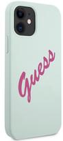 iphone 12 mini deklas - Guess "GUHCP12SLSVSBF Silicone Vintage Fuschia Script Cover iPhone 12 mini" - 2 nuotrauka