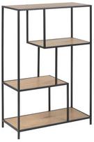 Lentyna Home4you Seaford, juoda/ąžuolo, 77x35x114 cm