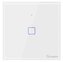 jungikliai wifi - Išmanusis liečiamas sieninis jungiklis Sonoff T2EU1C-TX, 1 kanalo, 480W, 230VAC - 1 nuotrauka