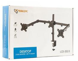 lcd stovas - Sbox Desktop Table Stand For 3 Monitors13-27'' - 3 nuotrauka