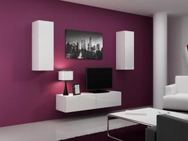 balta spinta 35 - Cama Meble Vigo 90 Full Cabinet White/White Gloss - 2 nuotrauka