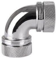 Thermaltake Pacific PETG Tube 90-Degree Dual Compression 16mm OD - Chrome