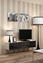 Cama Meble Vigo 140 TV Stand White/Black Gloss