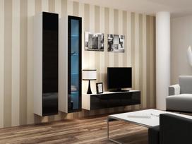 40 tv stovas - Cama Meble Vigo 140 TV Stand White/Black Gloss - 10 nuotrauka