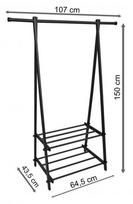 stovas pakabams - Drabužių kabykla GoodHome 424 Black - 2 nuotrauka