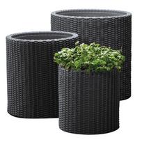vazonasi - Keter Cylinder Planters 3pcs Brown - 2 nuotrauka