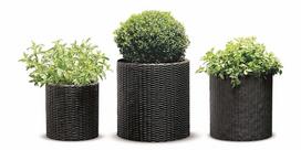 vazonasi - Keter Cylinder Planters 3pcs Brown - 3 nuotrauka