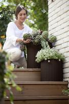 vazonasi - Keter Cylinder Planters 3pcs Brown - 8 nuotrauka