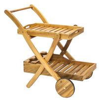 serviravimo staliukai - Home4you Finlay Serving Cart Acacia - 1 nuotrauka